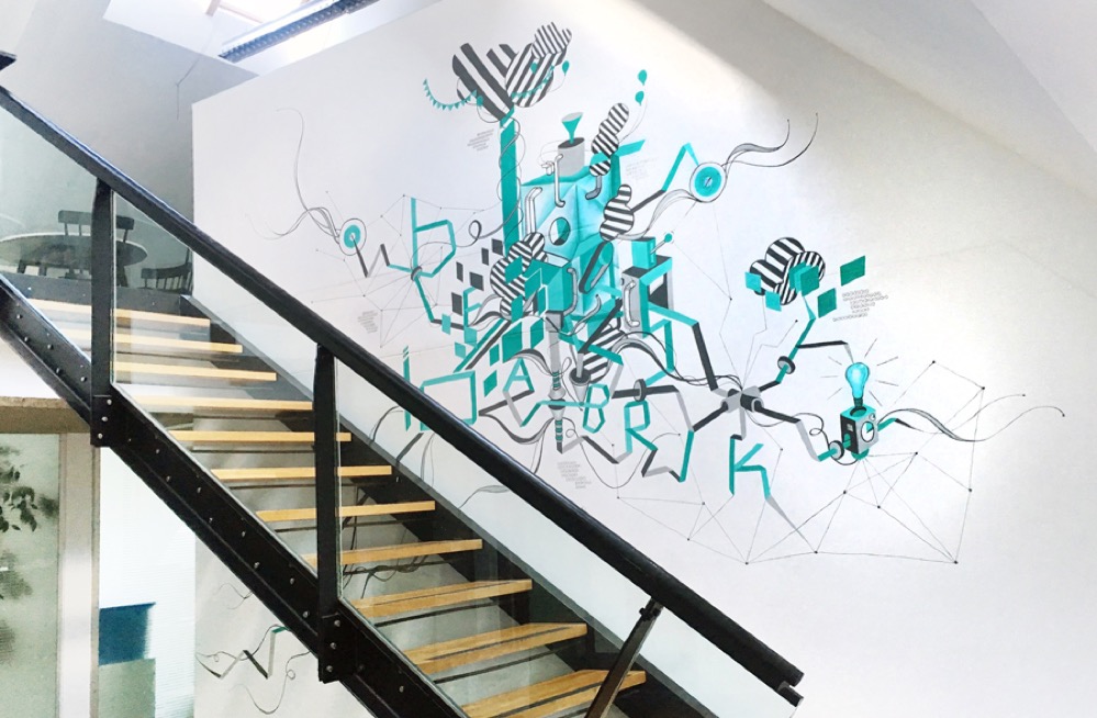 paintedlove-bitsfabrik-Wanddesign-wandgestaltung-graffiti-design-interior1-firmen-branding-appentwickler-maschinerie-prozessdarstellung